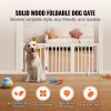 Free Standing Dog Gate, 24" H x 60" W Freestanding Pet Gate, 3 Panels Foldable Dog Gate for Wide and Narrow Passageways