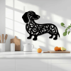 Black Iron Dachshund Dog Metal Wall Art – Modern Home & Outdoor Decor for Living Room, Bedroom, Bathroom, Garden, Patio  Waterproof