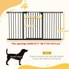 Door Dog Gate and Barrier Indoor for Stairs Includes 7", 8", 12" Extensions Kit, 30 Inch Tall Pressure-Mounted Safety Gate Black