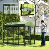 Outdoor Dog Kennel with Rotating Bowl Holders & Waterproof Cover