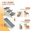 VEVOR Wood Pet Stairs/Pet Steps, 2-in-1 Foldable Wooden 3 Step Dog Stair for Beds, Sofa and Cars for Small Medium Large Dogs