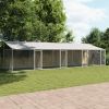 Dog Kennel Grey Galvanized Steel 78.7 x 315.0 x 78.7 in