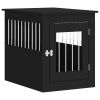 Dog Crate Furniture Style Black Engineered Wood and Steel