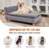 VEVOR Dog Couch for Large-Sized Dogs, Soft Velvety Bed, 110 Lbs., Grey