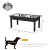 Stainless Steel Pet Bowls with Heavy-Duty Wooden Feeding Station
