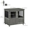 Dog Crate Indoor Furniture with Lockable Magnetic Door, Adjustable Feet for Small & Medium Dogs Grey