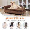 VEVOR Dog Couch for Large-Sized Dogs, Soft Velvety Bed, 110 Lbs., Dark Brown