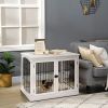 Dog Crate Furniture | Wooden End Table with Lockable Doors