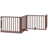 Dog Gate Set of 4 Brown Poplar Wood