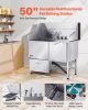 50 Inch Dog Grooming Bath Tub Stainless Steel w Ramp Faucet Showerhead