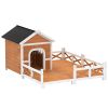 Outdoor Wooden Dog House with Porch – Weatherproof Elevated Dog Shelter