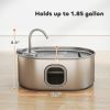 PawHut 246 oz./7L Stainless Steel Water Fountain with Filters, Ultra-Quiet Pump, for Cats, Dogs & Multi-Pet Homes