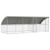 Dog Kennel 3 pcs Silver 19.69 x 6.56 x 6.56 ft Steel