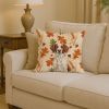 Liver and White Brittany Heirloom Fall Throw Pillow Decorative Indoor Outdoor Accent Cushion for Couch, Bed or Patio, 14Hx14W