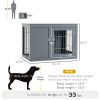 PawHut 33 Furniture Style Indoor Dog Cage Crate End Table Pet Kennel with Double Doors & Locks Gray for Small and Medium Dogs