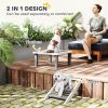 PawHut Wooden Dog Training Place Board, Dog Training Platform with Ladder, Pet Agility System for Indoor Outdoor, Gray