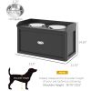 PawHut Pet Feeding Station Pet Dish Bowl Set with Storage, 2 Elevated Dog Bowls for Large Sized Dogs, Black