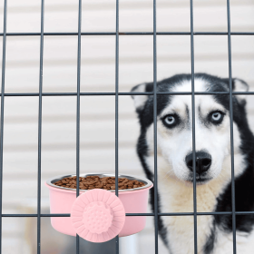 Pet Cage Bowl Stainless Steel Removable Hanging Bowl for Dogs