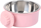 Pet Cage Bowl Stainless Steel Removable Hanging Bowl for Dogs