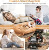 Human-Grade Fluffy Dog Bed Washable with Pillow and Blanket