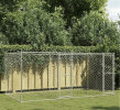 Dog Kennel Silver Galvanized Steel Large Dog Kennel Rectangular