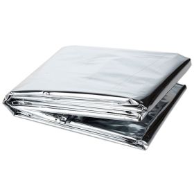 Military-Grade Emergency Thermal Blanket Outdoor Survival & First Aid (Color: Silvery)