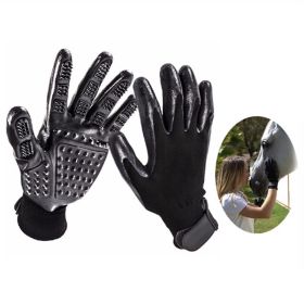 Pet Hair Removal Gloves Grooming Gloves For Bathing Dogs (Color: Yellow, size: NO.9)