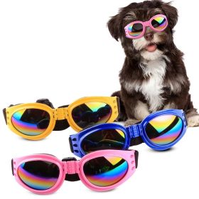Pet Sunglasses Foldable Dog Glasses for Outdoor (Color: Blue, size: one-size)