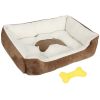 Dog Bed Soft Warm Fleece Puppy Cushion Mat S Size