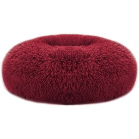Dog Bed Soft Warm Fleece Sofa Bed Cushion M Size (Color: Red, size: M)