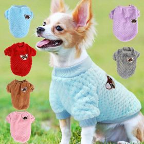 Pet Dog Clothes flannel Dog Winter clothe Puppy (Color: BROWN, size: L)
