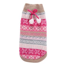 Christmas Dog & Cat Sweater Knit | Warm Holiday Pet Clothing (Type: PINKXXS)