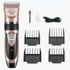 Quiet Rechargeable Pet Hair Clippers – Titanium Blades & Adjustable Guard Combs