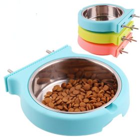 Stainless steel pet bowl (Color: Large green)