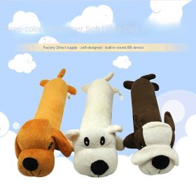 Interactive Dental Care Pet Toy Squeaky Plush Gnawing Toy for Dogs Soft Teeth Cleaning & Plaque Removal Toy (colour: White dog)