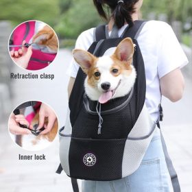 Pet Dog Carrier Bag Carrier For Dogs Double Shoulder Portable Travel Backpack (Color: Rose Red, size: M for 5-10kg)