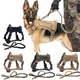 Tactical Dog Vest, service dog vest for large dogs (Color: Brown Harness, size: XL)