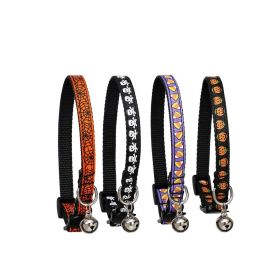 Halloween Collar for Dogs – Puppy Pet Accessory, Holiday-Themed & Adjustable (Color: skull, size: S 1.0*28cm)