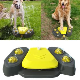 Dog Sprinkler & Outdoor Canine Water Fountain – Paw-Activated, Dual Aqua Modes (Color: Yellow)