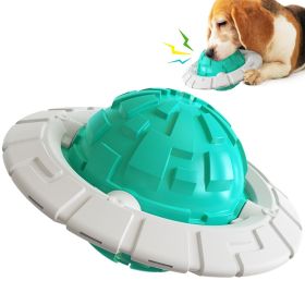 Interactive Flying Saucer Dog Toy – Sound & Molar Decompression Chew (Color: Blue)