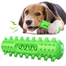 Dog Chew Tooth Cleaner Brushing Stick Natural Rubber (Color: Green)