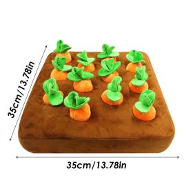12 Plush Carrots Enrichment Dog Puzzle Toy (Color: 12 Carrots 35x35cm)
