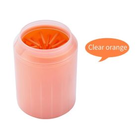 Pet Cleaning Foot Cup For Dog (Color: Orange, size: S)