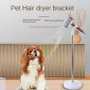 Hands-Free Hair Dryer Holder Stand for Home & Pet Grooming – Adjustable Height 30–110cm, 360° Rotatable, Stainless Steel
