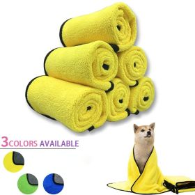 Quick-drying Pet Dog Towels; Soft Fiber Towels Water-absorbent Bath Towel Cleaning Pet Towel (Color: Blue, size: 140*70cm/55.1*27.6in)