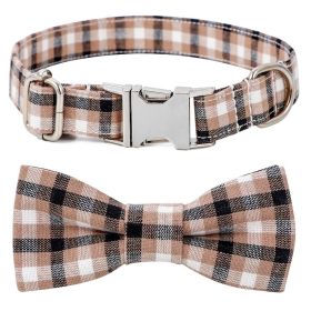 Plaid Dog Collar with Bow Pet Gift Adjustable Soft and Comfy Bowtie Collars (colour: Style 4, size: S 2.0x40cm)