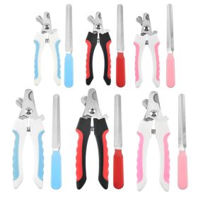 Professional Pet Nail Clippers – Stainless Steel Dog Sickle Blade Grooming Clippers (Color: Blue, size: large)