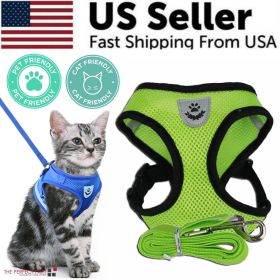 Reflective Dog Harness with Leash | Adjustable No-Pull Control Vest for Dogs (Color: Green, size: L)
