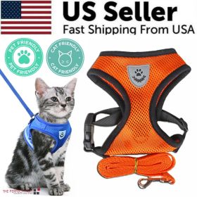 Reflective Dog Harness with Leash | Adjustable No-Pull Control Vest for Dogs (Color: Orange, size: XL)