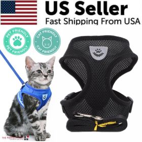 Reflective Dog Harness with Leash | Adjustable No-Pull Control Vest for Dogs (Color: Black, size: S)